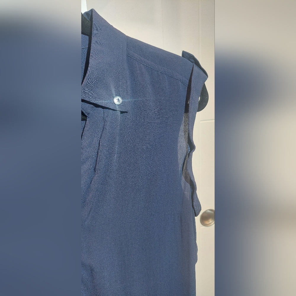 Express Navy Sleeveless Blouse - Picture 3 of 7